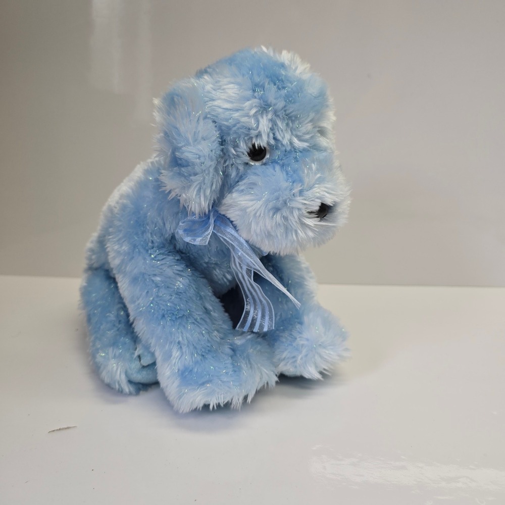Ty Classics Disco the Dog Blue Puppy Plush Shimmer Stuffed Animal Fur Soft Toy